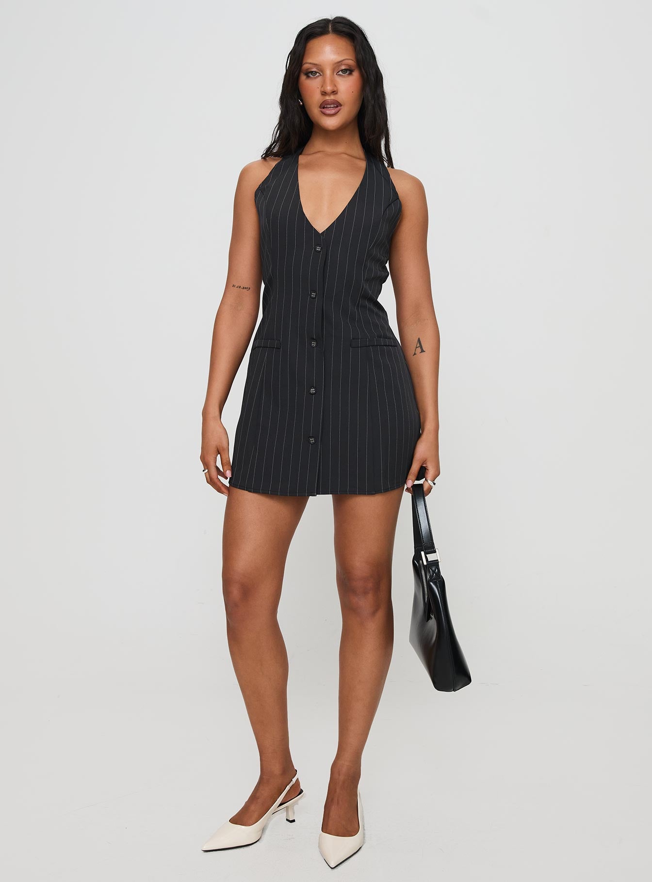 Fenny Mini Dress Pinstripe | Princess Polly