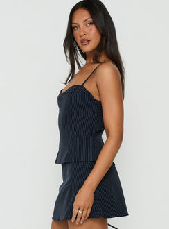 Laeyla Tailored Cami Top Navy Pinstripe