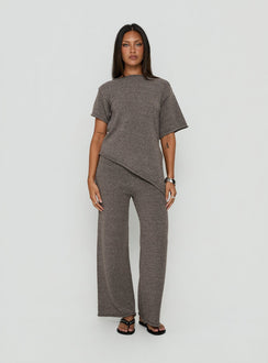 Calisse Knit Wide Leg Pants Mocha