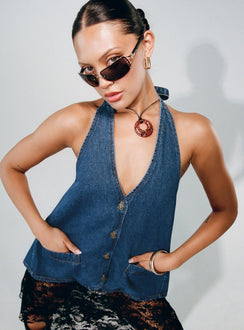 Hills Halter Denim | Princess Polly Hills Halter Denim | Princess Polly