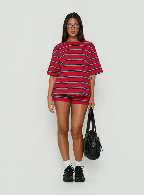 Settle Down Shorts Red Stripe