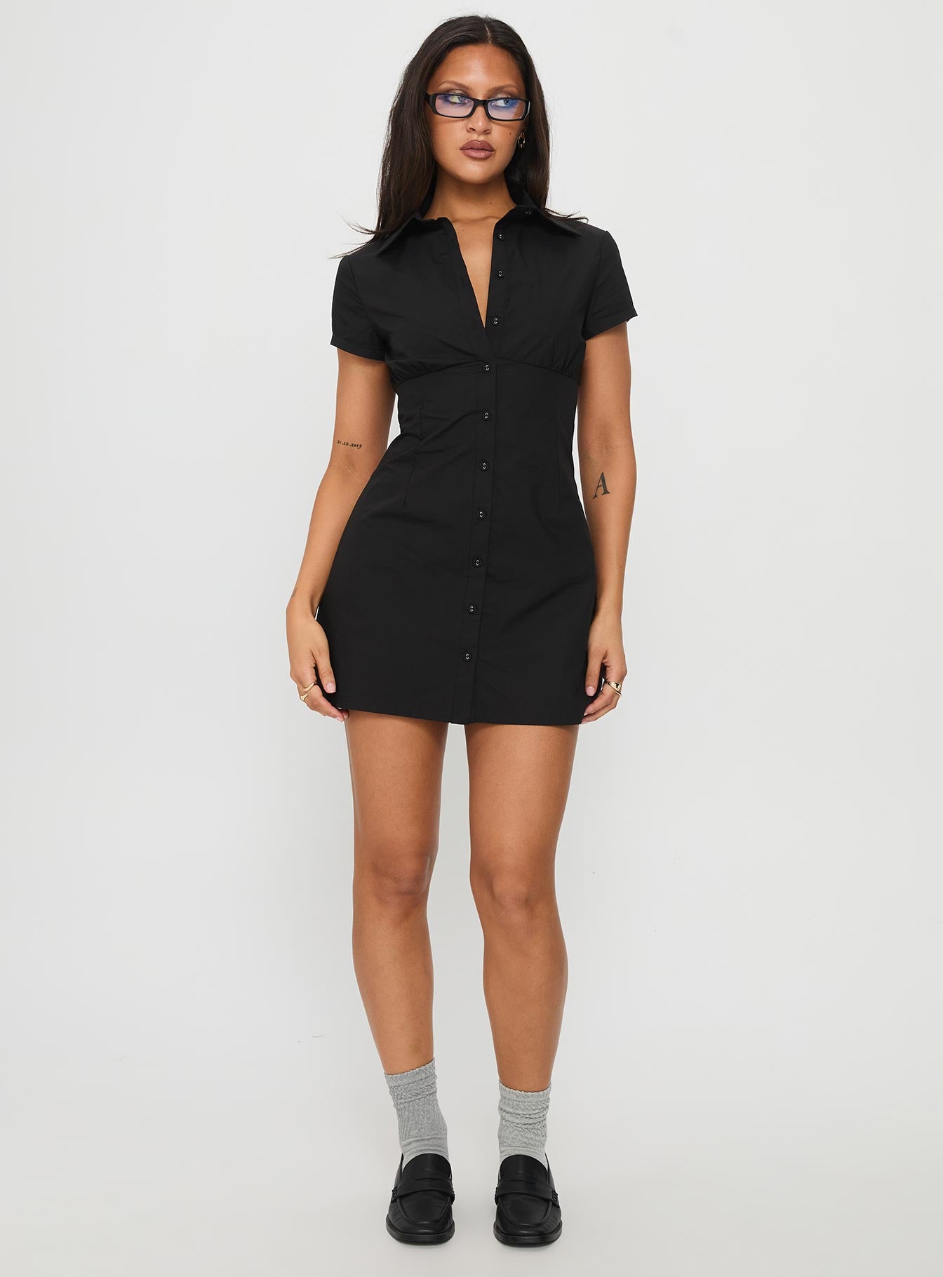 Motley Mini Dress Black | Princess Polly Motley Mini Dress Black | Princess Polly