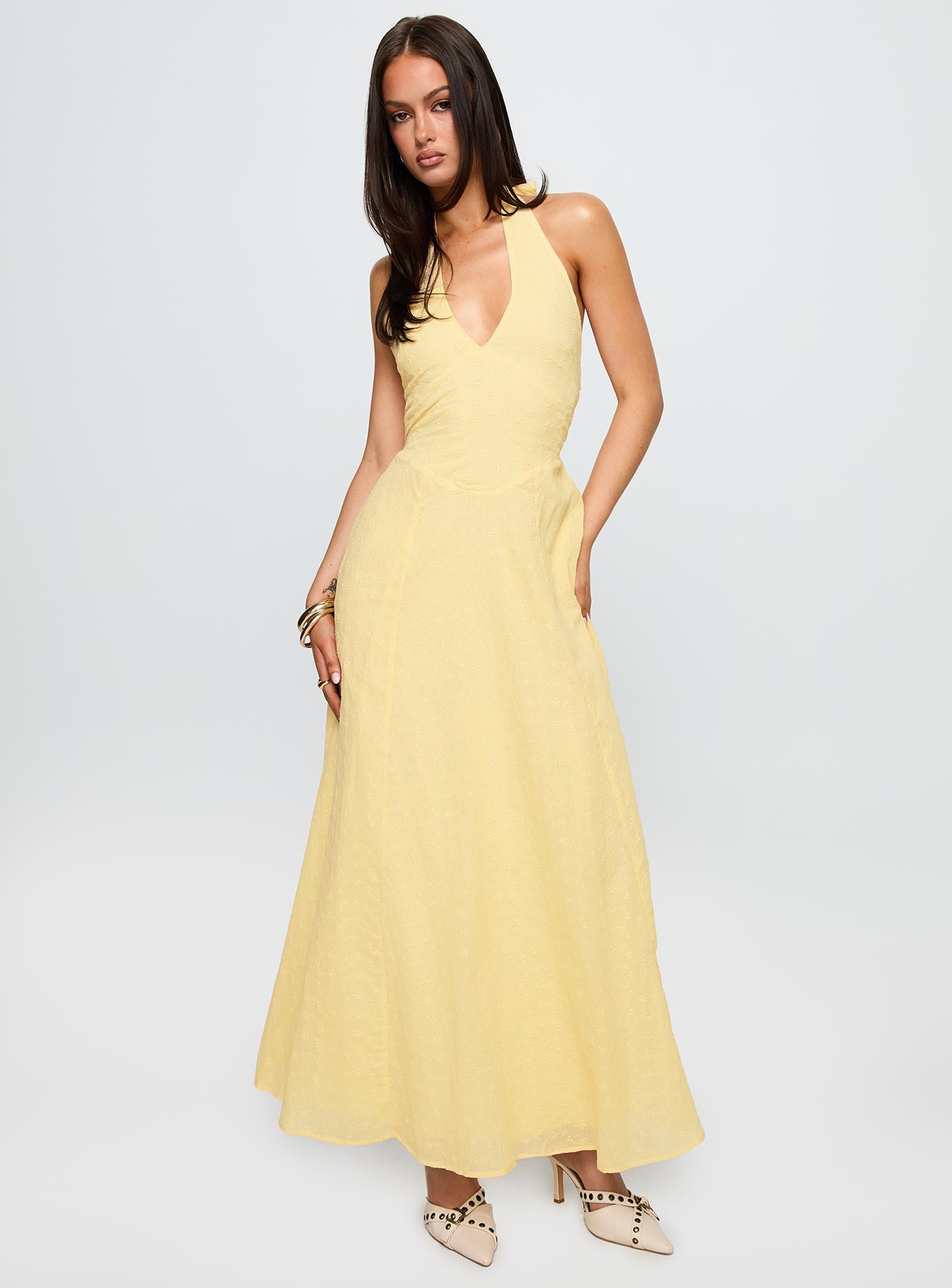 Summer State Halter Maxi Dress Yellow | Princess Polly Summer State Halter Maxi Dress Yellow | Princess Polly