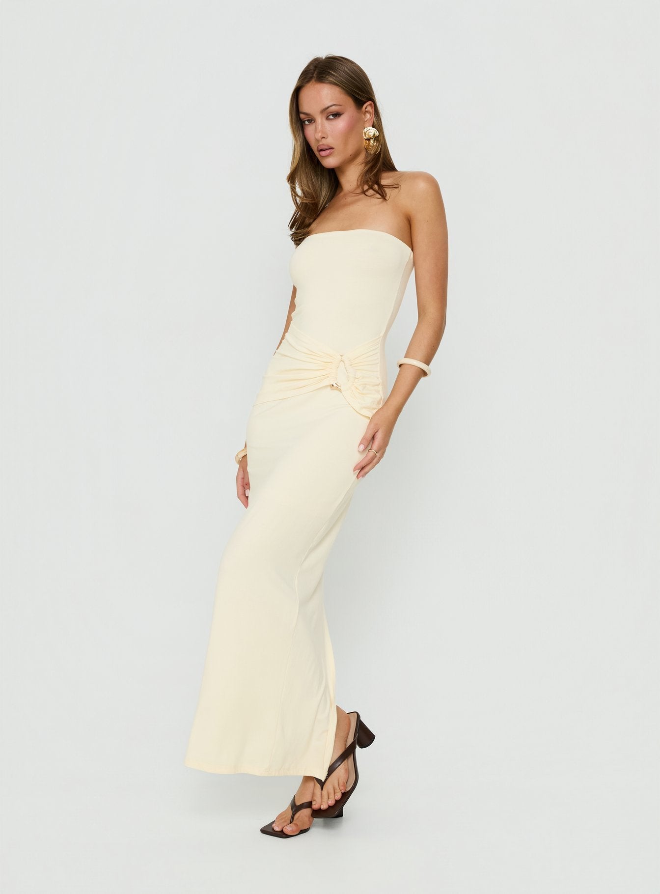 Signature Move Strapless Maxi Dress | Butter Yellow | Womens