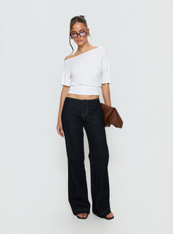 Buenos No Waist Low Rise Straight Leg Jeans Raw Denim Petite