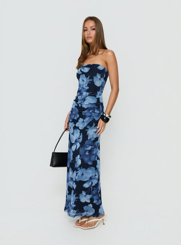 brown strapless dress Madison Strapless Slinky Maxi Dress / Chocolate | MESHKI