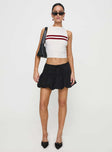   front view of model wearing Princess Polly Dear London Bubble Hem Mini Skirt Black Mini Skirts 