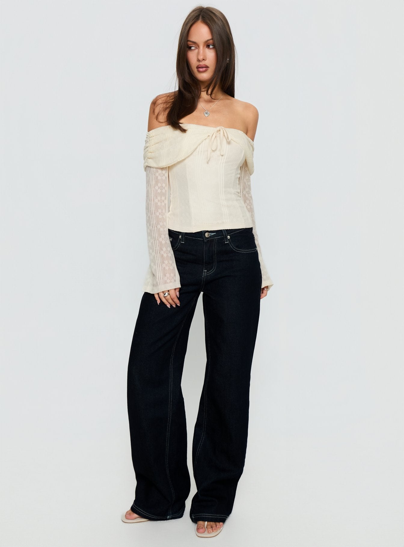 Colettie Long Sleeve Top | Cream | Womens | Princess Polly Colettie Long Sleeve Top | Cream | Womens | Princess Polly