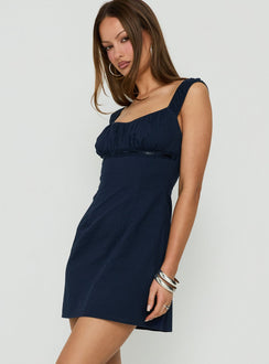 Garconne Textured Mini Dress Navy