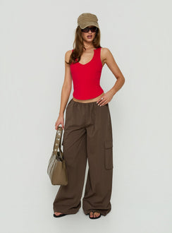 Lunea Concealed Waistband Cargo Pants Brown