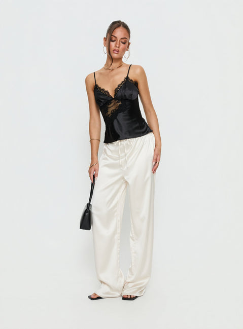 Annamari Lace Satin Cami Top Black