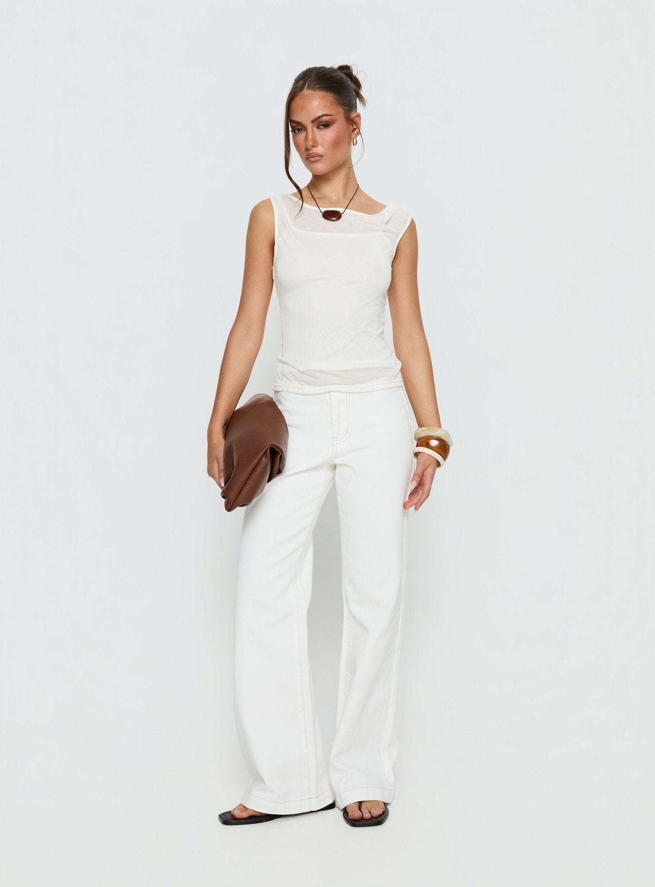 Buenos No Waist Low Rise Straight Leg Jeans White Petite