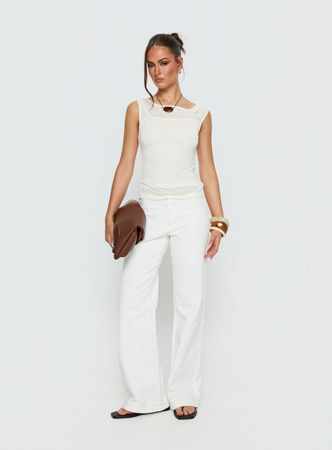 Buenos No Waist Low Rise Straight Leg Jeans White Petite
