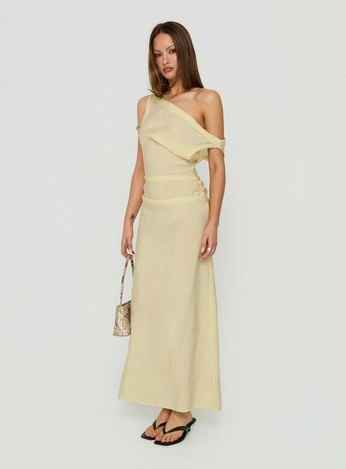 Sweetheart Off Shoulder Maxi Dress Yellow