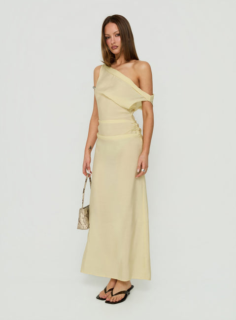 Sweetheart Off Shoulder Maxi Dress Yellow