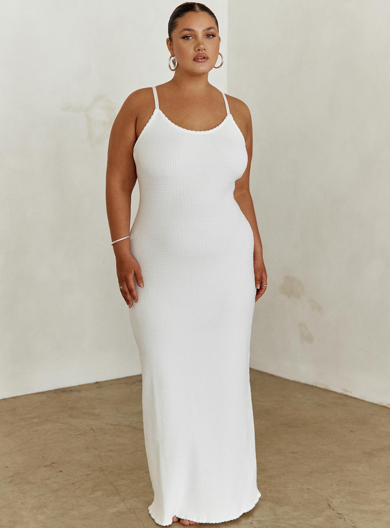 Kattan maxi dress white curve