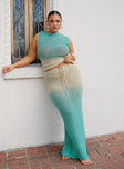 Auralia Knit Maxi Skirt Blue / Cream Curve Princess Polly  Maxi 