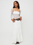 Lace two-piece top Strapless crop top, elasticated band at bust Matching bolero, flared cuff 