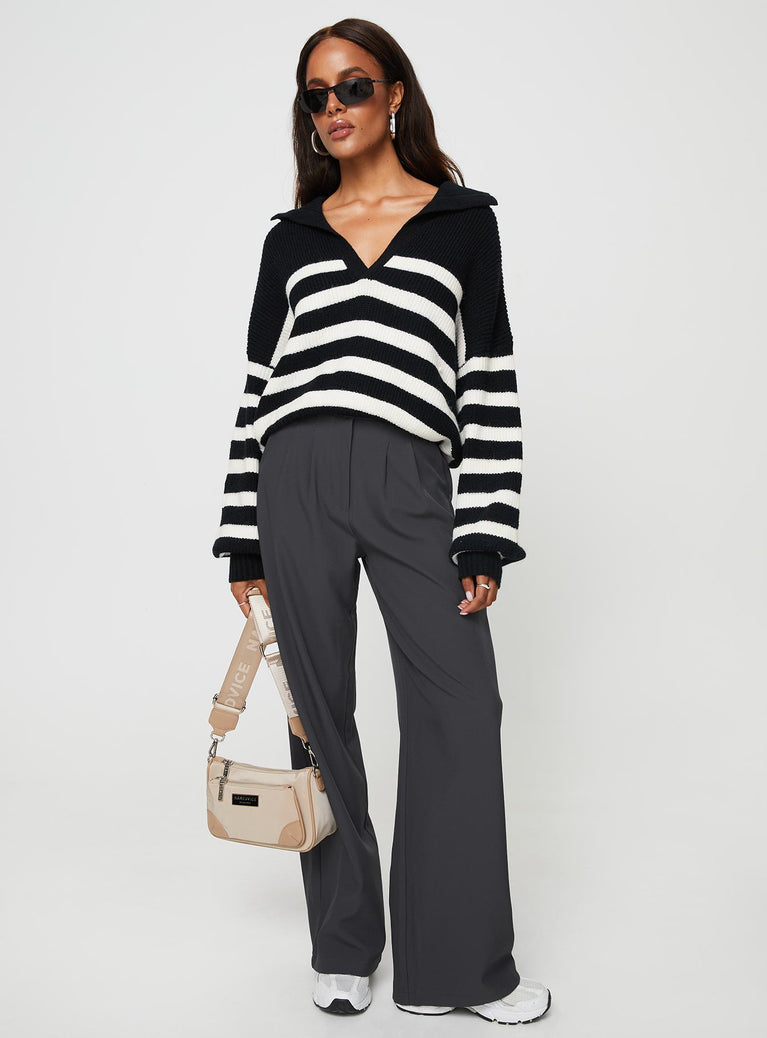 Williamson Stripe Sweater Black / Cream