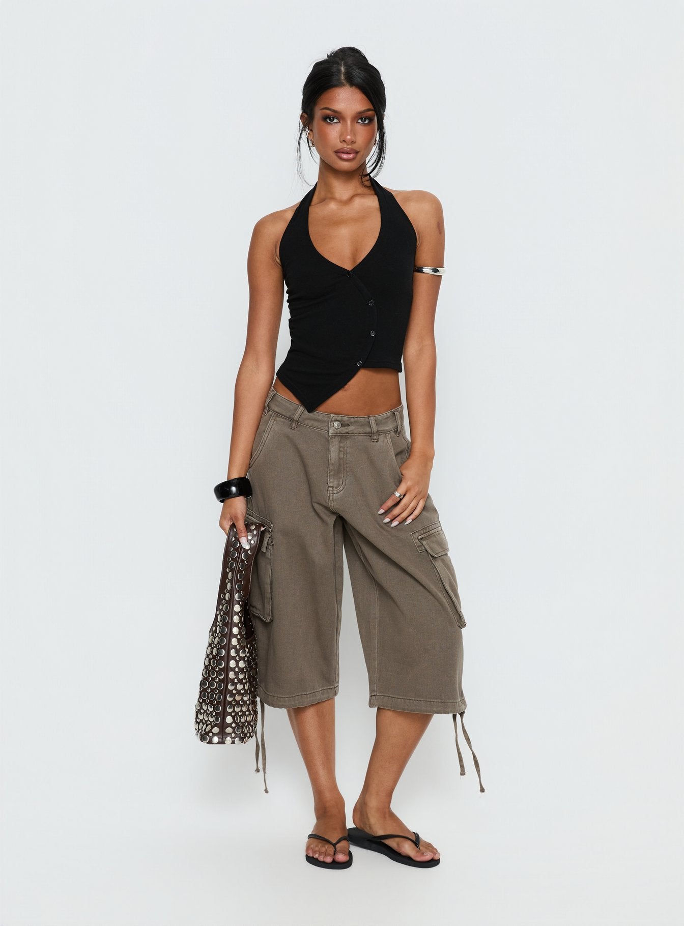 Avrilla Wrap Knit Top Black | Princess Polly