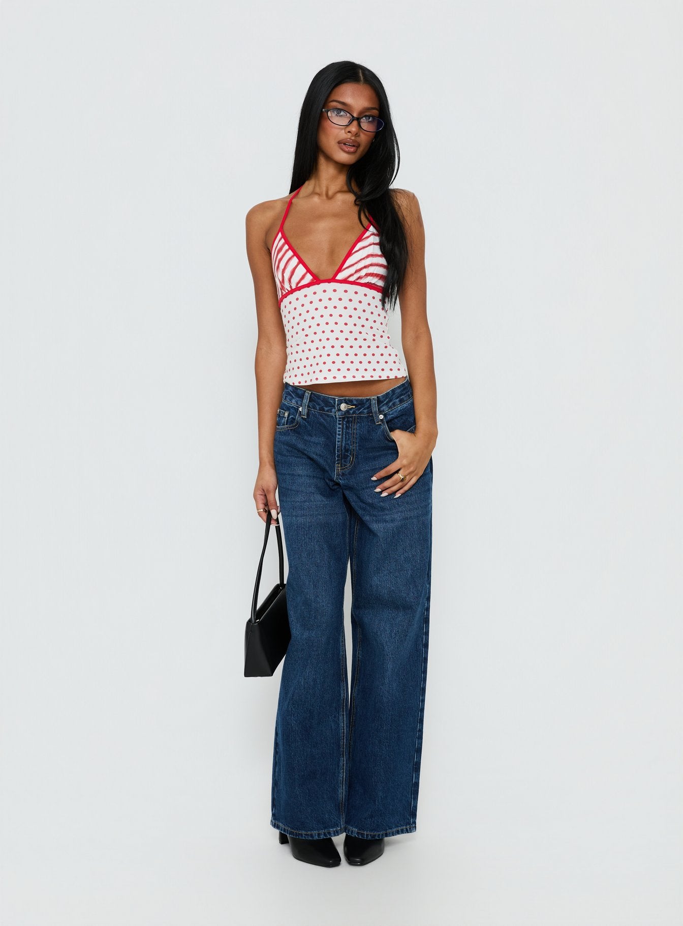 Aelina Halter Top Red / White Polka Dot | Princess Polly
