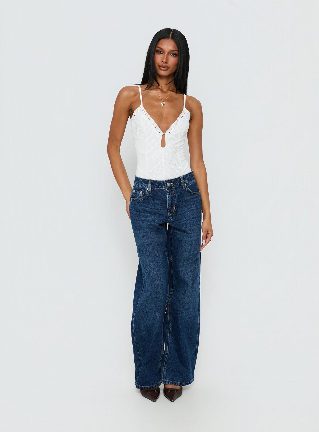 Nerisse Keyhole Bodysuit White | Princess Polly