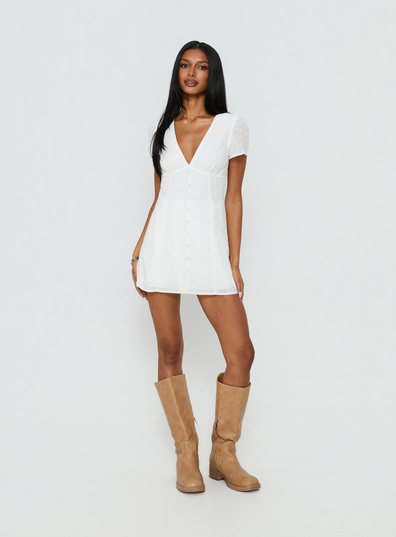 Loveliness Playsuit White Anglaise