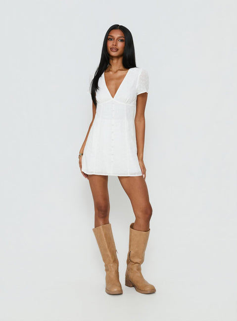 Loveliness Playsuit White Anglaise