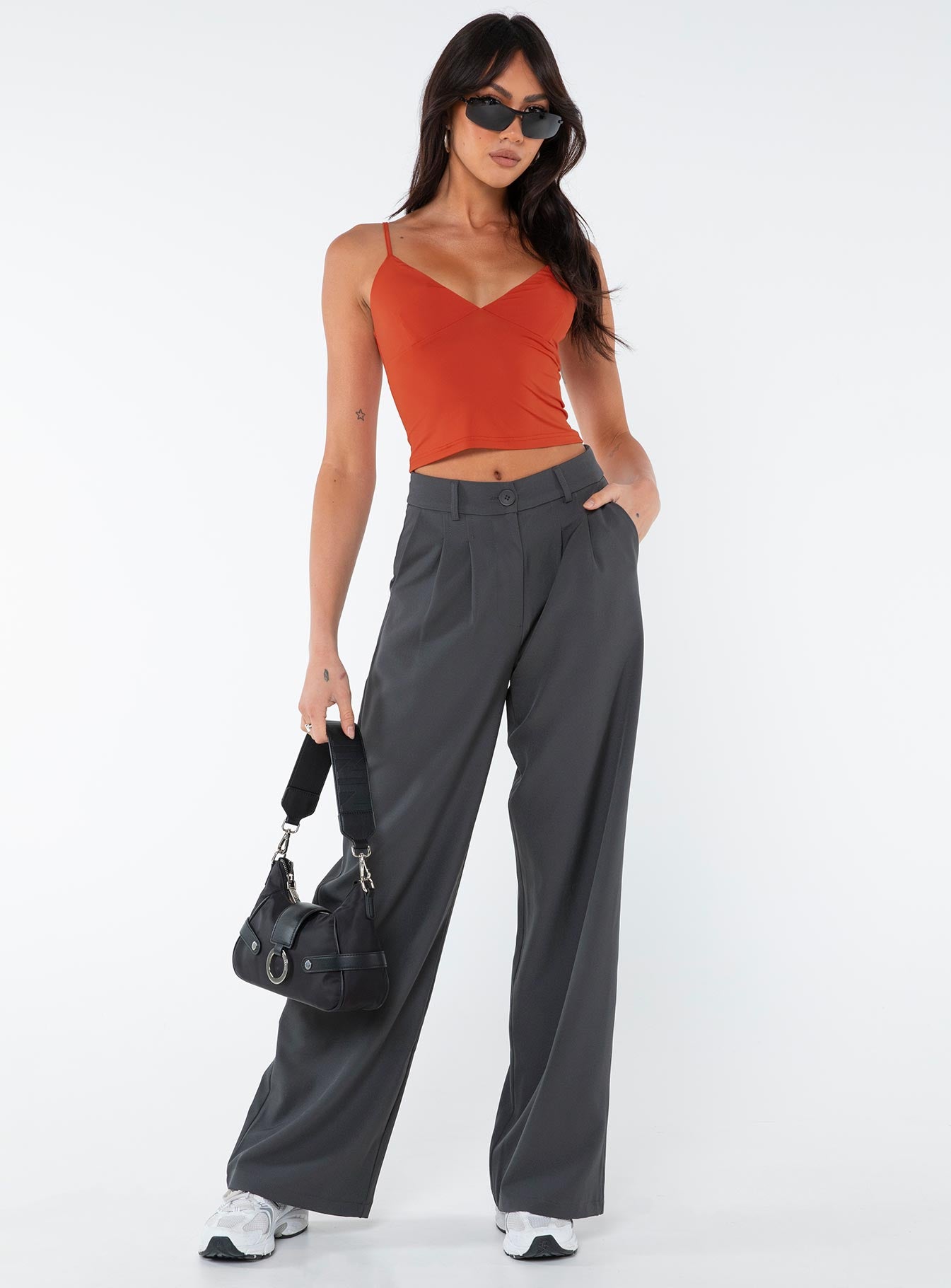 product Princess Polly Sleeveless Asymmetric Neckline  Kazan Cami Orange