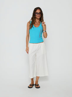 Lunea Concealed Waistband 3/4 Pant White