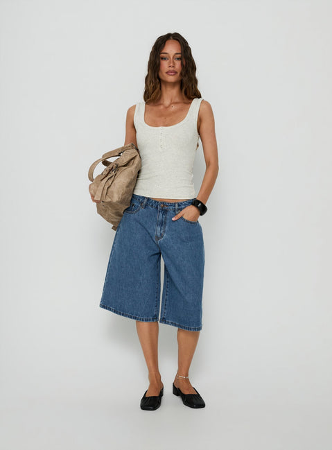 Islana Henley Tank Top Grey