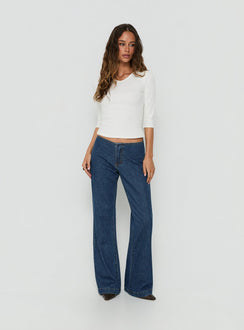 Buenos No Waist Low Rise Straight Leg Jeans Dark Indigo
