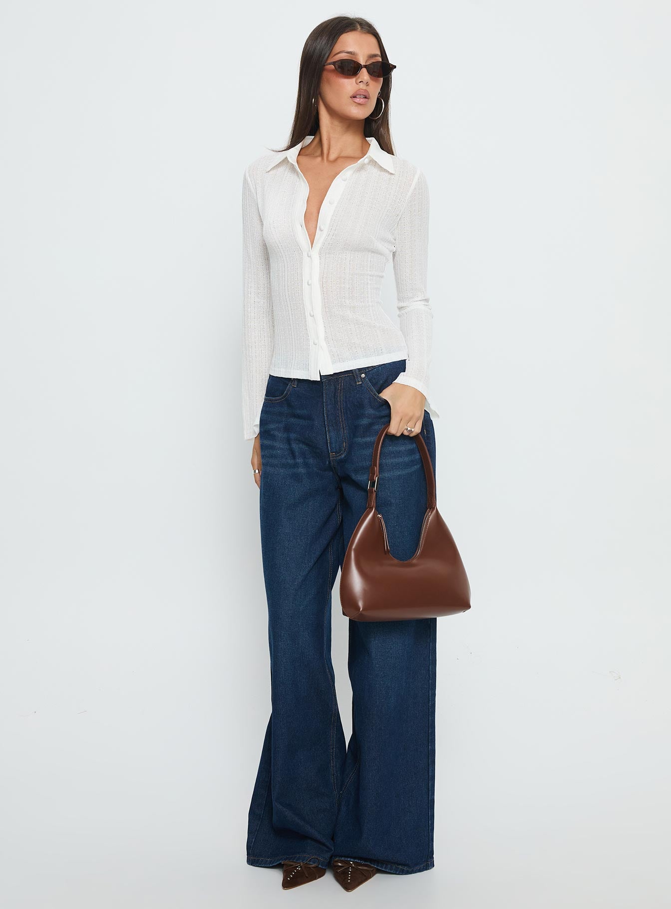 When You Sleep Long Sleeve Top White