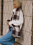 Ruthie Check Scarf Brown / White