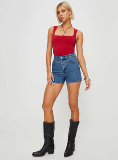 Tropicana Denim Shorts Mid Wash Tall