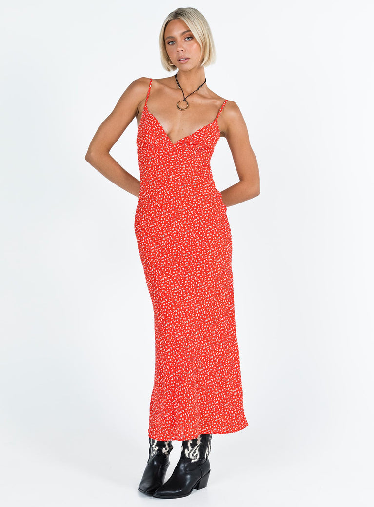 Princess Polly Cowl Neck  Alonso Maxi Dress Red
