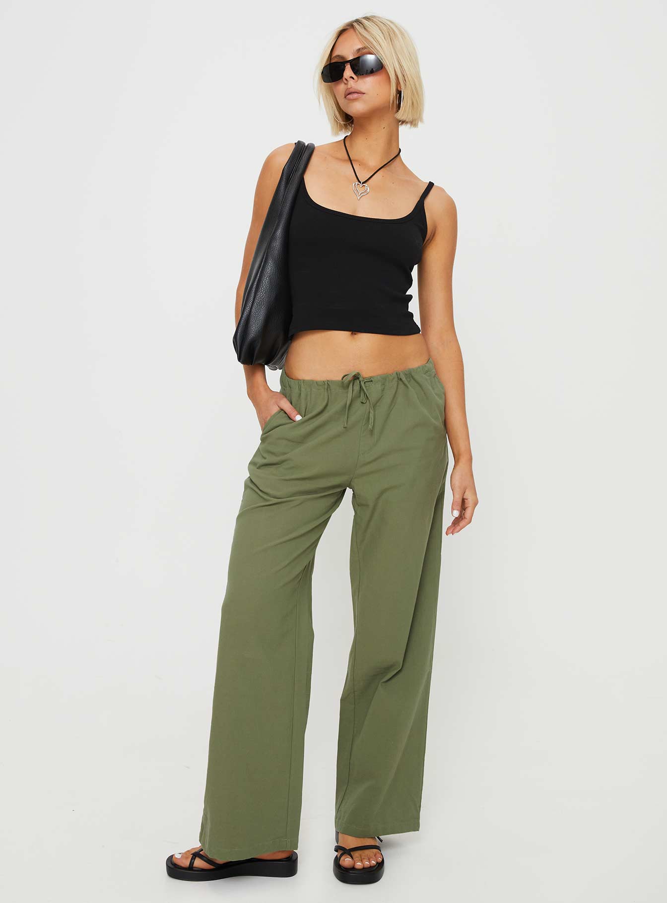product Princess Polly High Waisted Pants  Nalinee Pants Olive