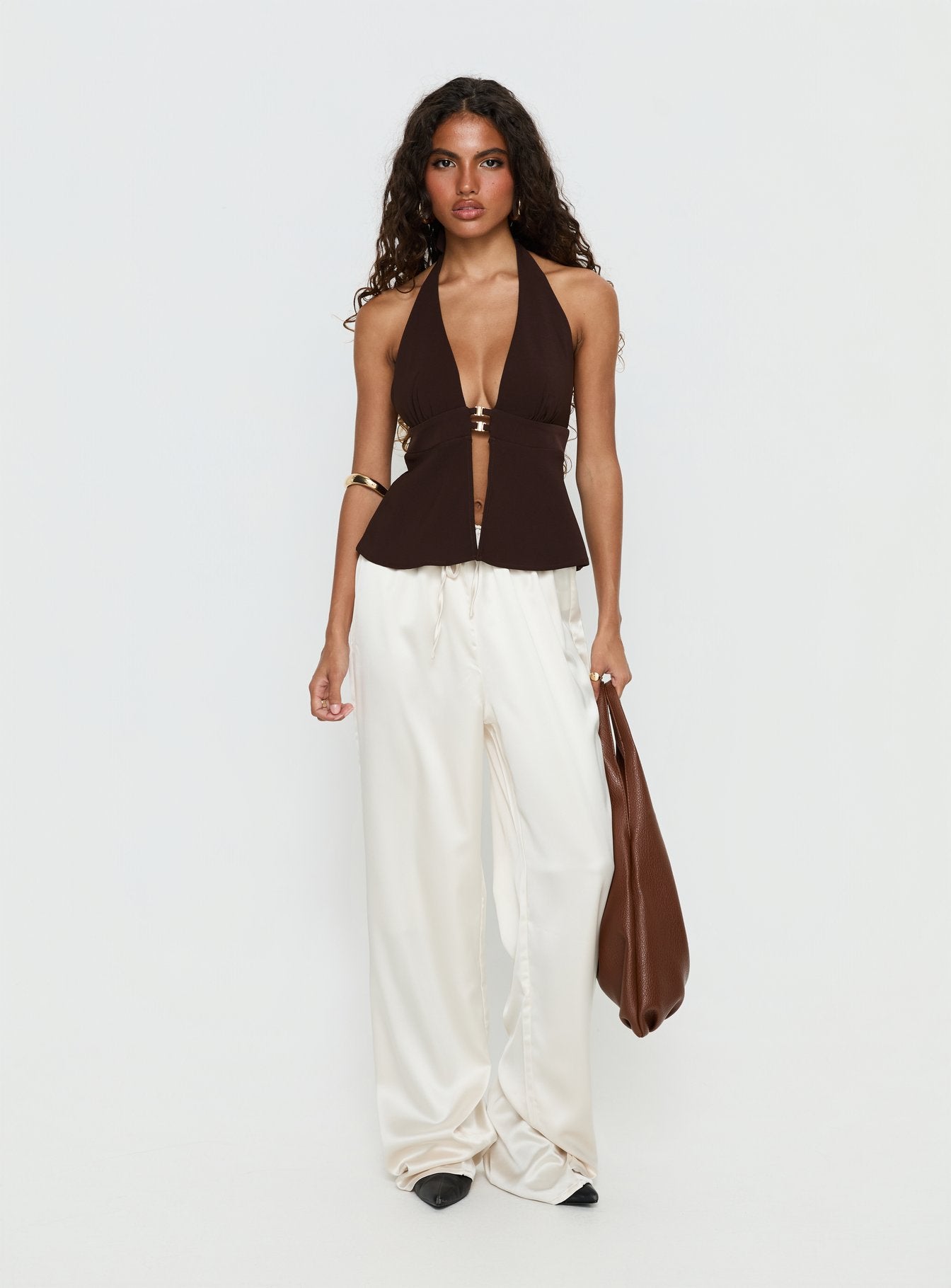Brealle Halter Top Chocolate | Princess Polly
