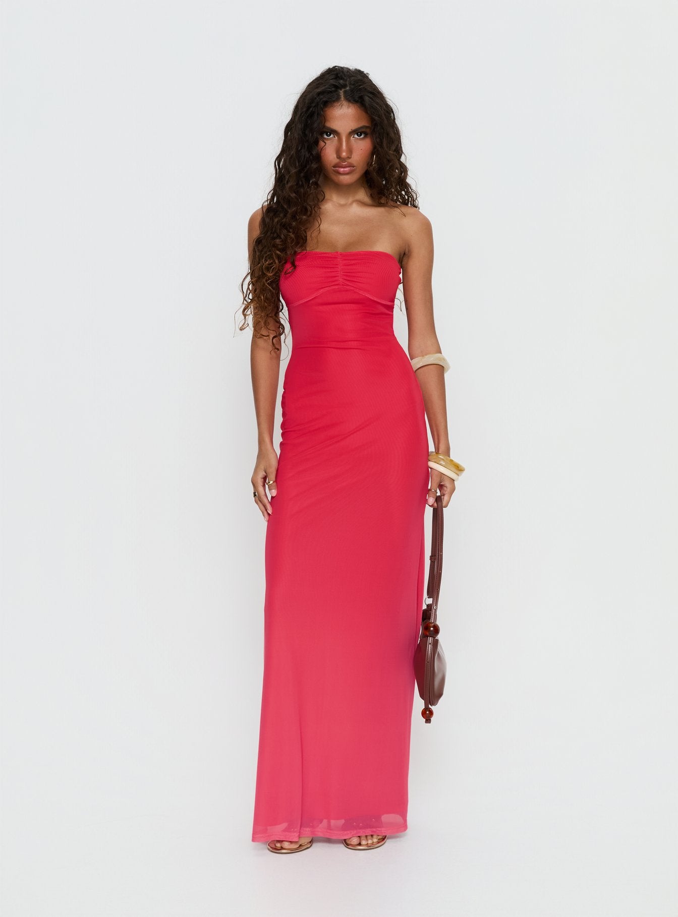 Jesemma Strapless Maxi Dress | Hot Pink | Womens
