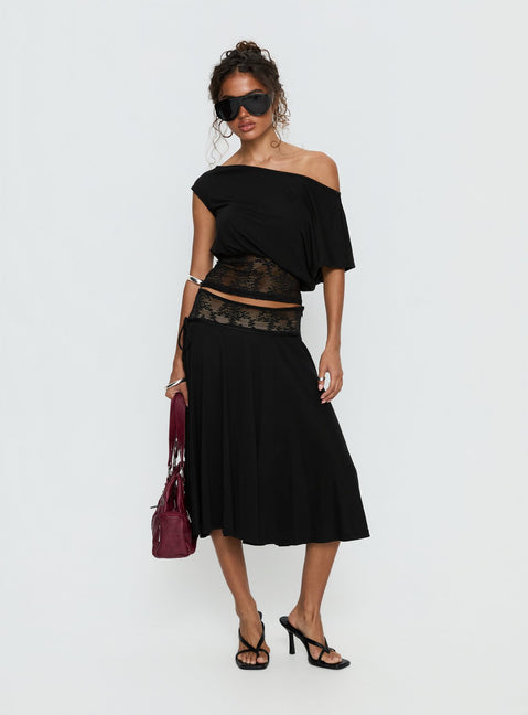 Marienna Lace Midi Skirt Black