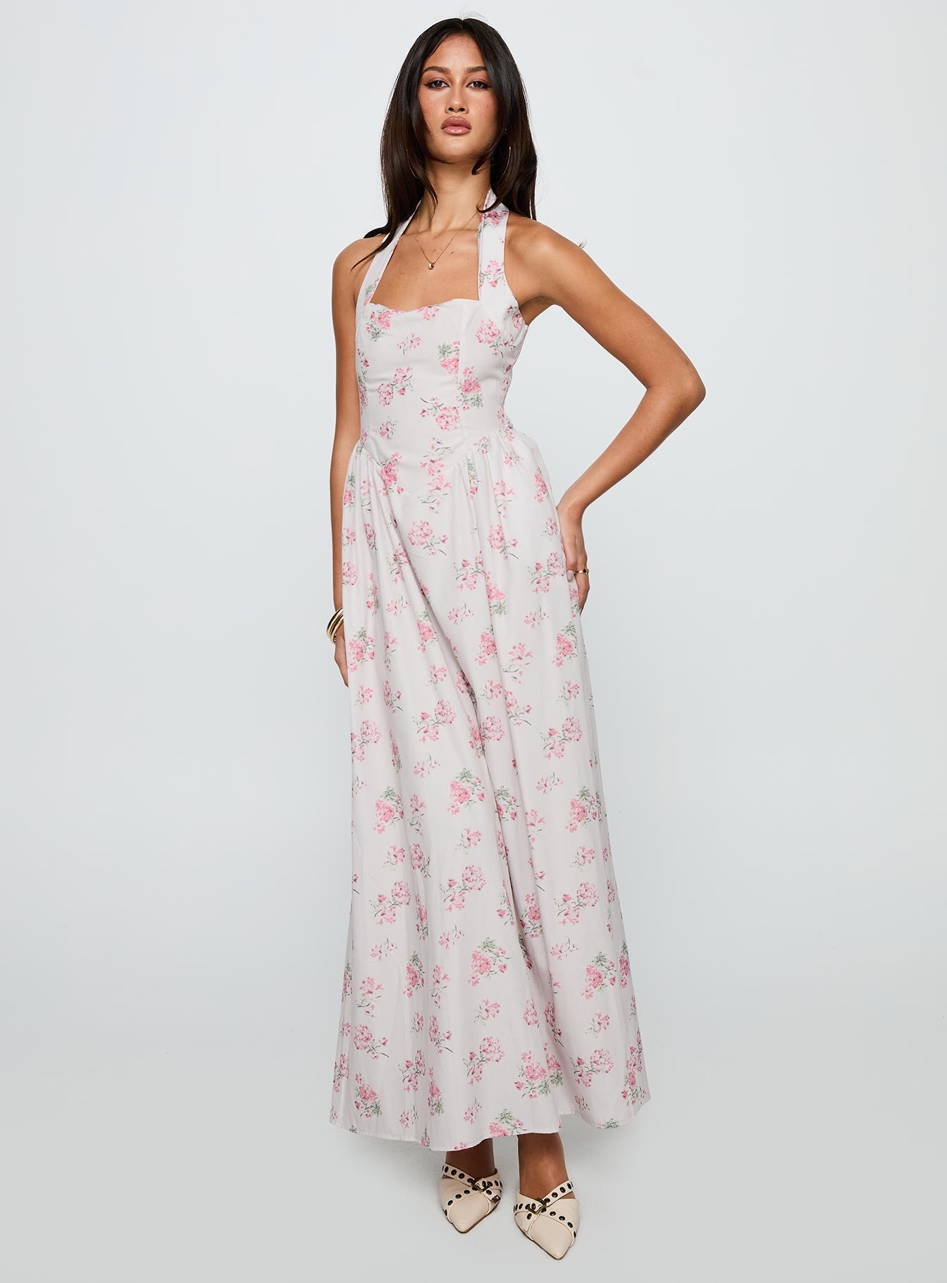 Sunfields Halter Maxi Dress Multi | Princess Polly Sunfields Halter Maxi Dress Multi | Princess Polly