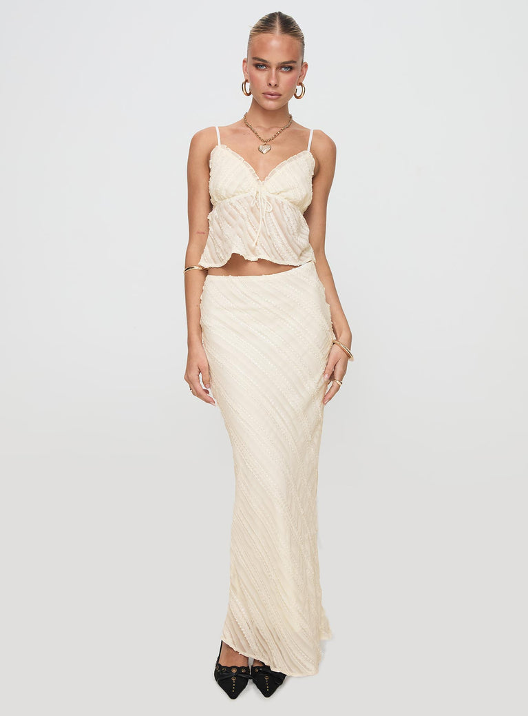 Jacintha Maxi Skirt Cream