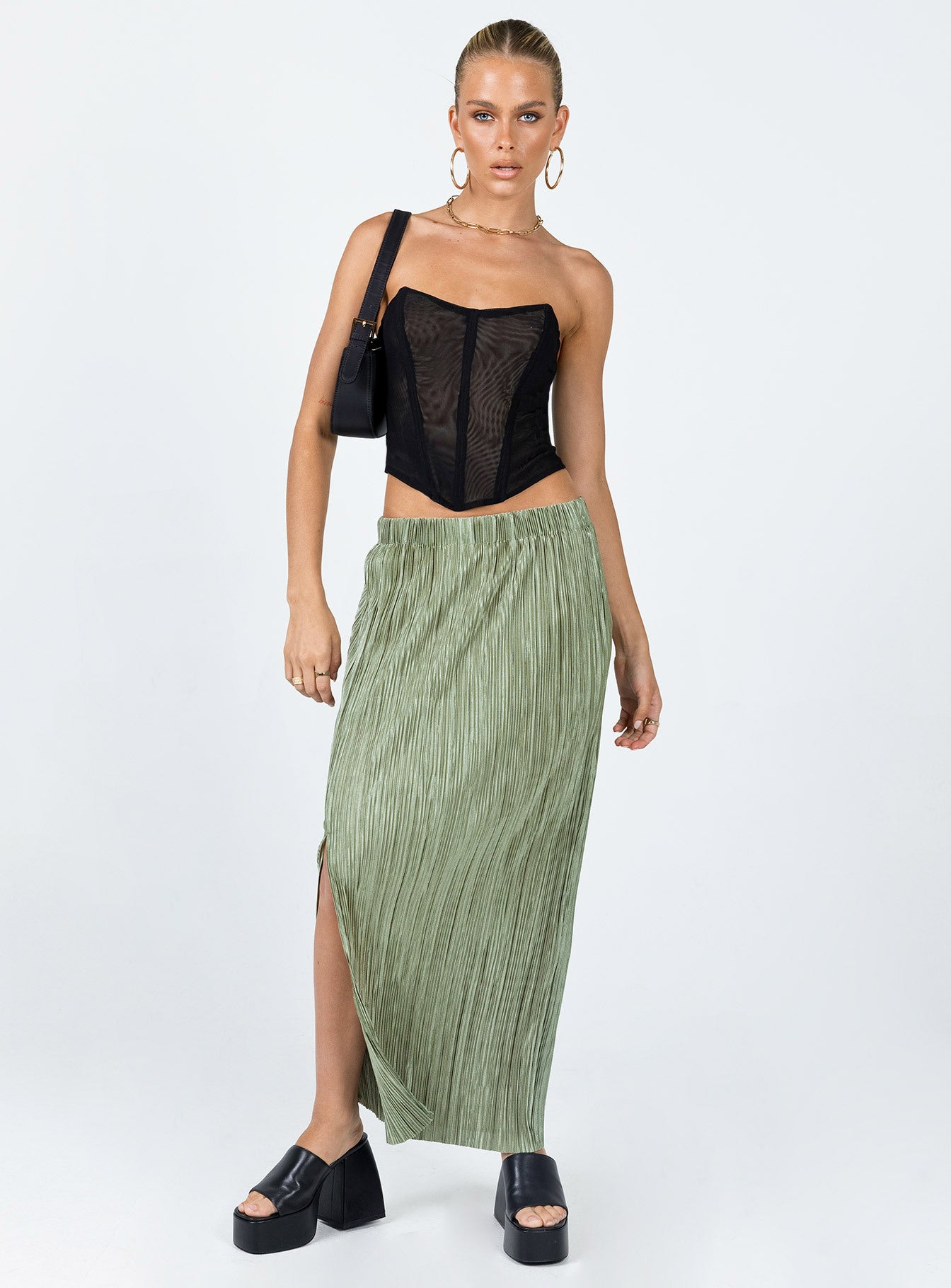 product Princess Polly Sleeveless Asymmetric Neckline  Azriel Strapless Bustier Black Low Impact