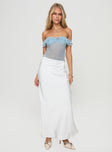 Off-the-shoulder mesh top  Sweetheart neckline, frill detail, tie fastening at back Good stretch, partially lined