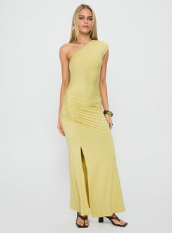 Yvonna Ruched Maxi Dress Citrus
