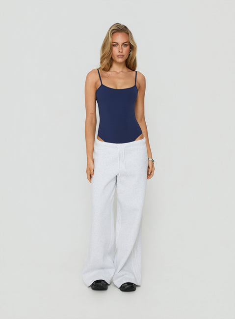 Daily Define Thin Strap Low Back Bodysuit Navy