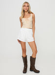 White broderie anglaise shorts 
