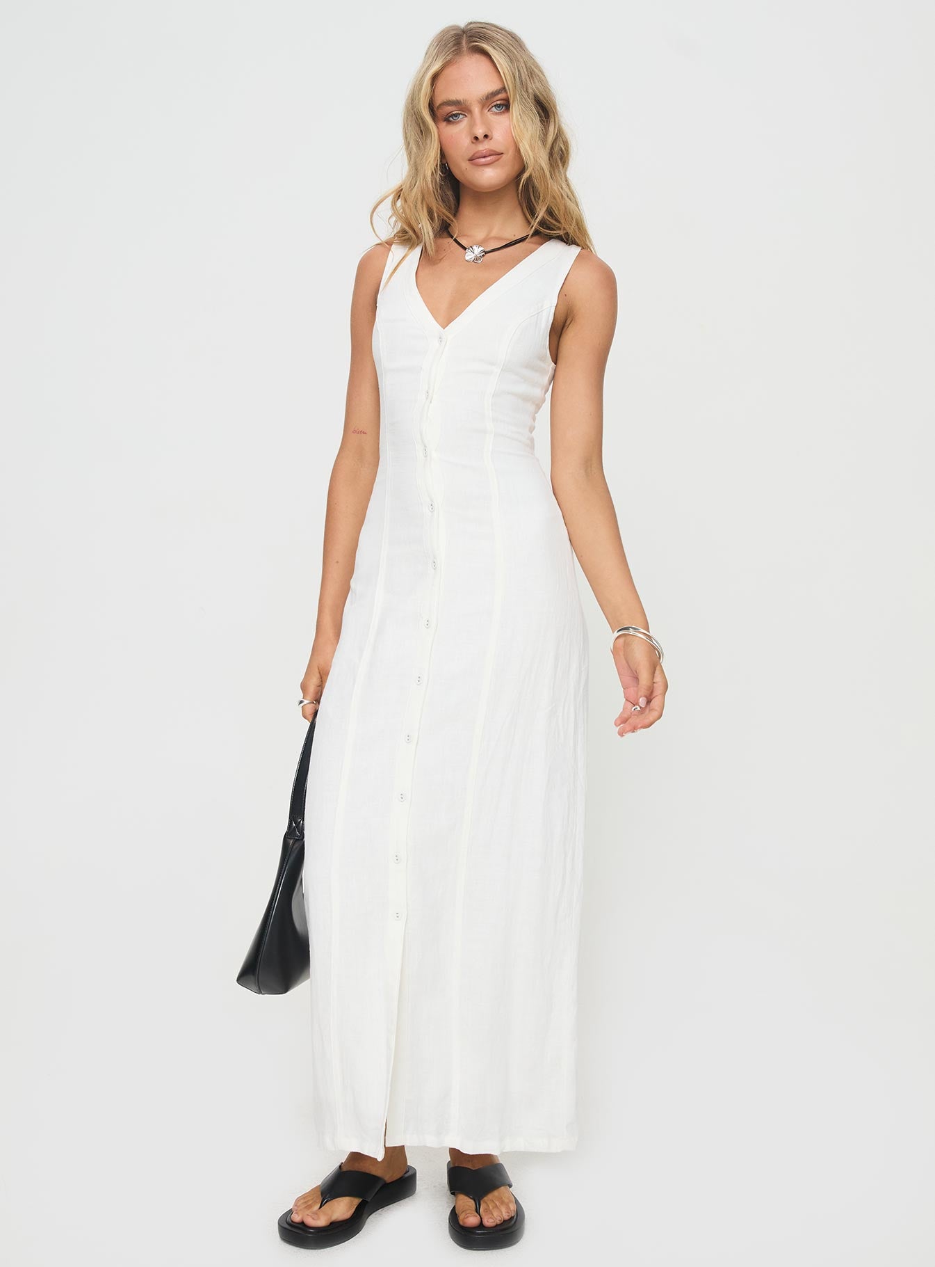 summer maxi dress petite length Svbnaue Davidcloth Women's Ladies Plus Size Loose Maxi Dress Petite Length Stripe Sleeveless Mid Length Dress V-Collar Long Dress Maxi Dress Shirt