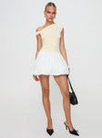 Anglaise Bubble Hem Mini Skirt White