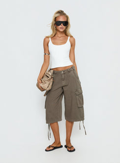 Hudsen Longline Cargo Shorts Khaki